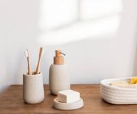 Zeepdispenser Andrea House 280 ml Essenhout Zandsteen (Ø 8 x 17 cm) - thumbnail