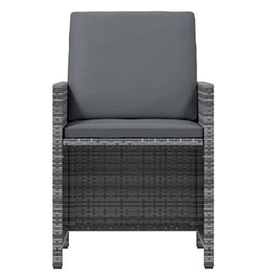 9-delige Tuinset met kussens poly rattan grijs
