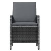 9-delige Tuinset met kussens poly rattan grijs - thumbnail