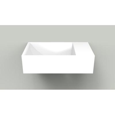 Fontein Arcqua Marble Free 40x22x12 cm Rechts Zonder Overloop en Kraangat Glanzend Wit Arcqua