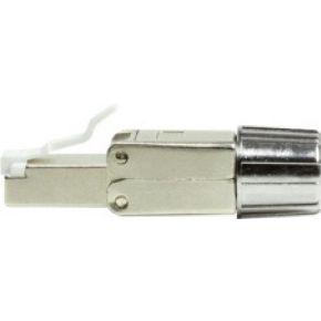 LogiLink MP0080-CAT MP0080 veldconfectioneerbare RJ45-stekker CAT 8.1-EconLine, grijs, roestvrij staal