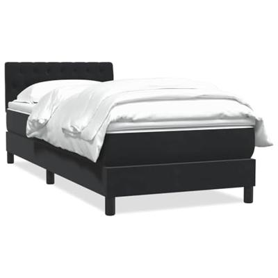 Boxspring met matras fluweel zwart 90x210 cm