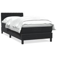 Boxspring met matras fluweel zwart 90x210 cm - thumbnail