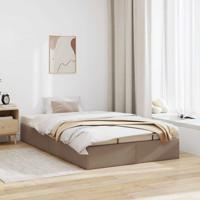Bedframe zonder matras 120x190 cm kunstleer cappuccinokleurig - thumbnail