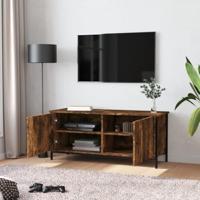 Tv-meubel 102x35x45 cm bewerkt hout gerookt eikenkleurig - thumbnail