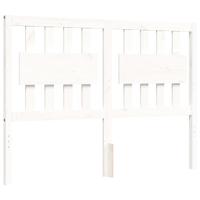 Bedframe met hoofdbord massief hout wit - thumbnail