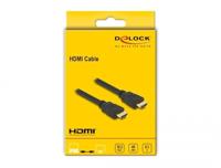 Delock 84751 HDMI-kabel HDMI Aansluitkabel HDMI-A-stekker 0.5 m Zwart Vergulde steekcontacten, 4K UHD, Afgeschermd (dubbel), Verdraaid - thumbnail
