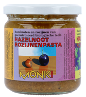 Monki Hazelnoten-rozijnenpasta eko bio 330 Gram - thumbnail