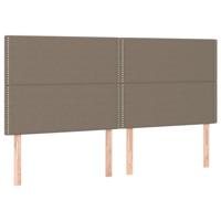 Boxspring met matras stof taupe 200x200 cm - thumbnail
