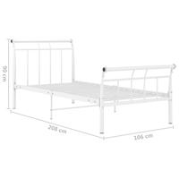 Bedframe metaal wit 100x200 cm - thumbnail