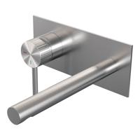 BRAUER Stripe Inbouw Wastafelmengkraan - rechte uitloop en afdekplaat - model A2 - RVS-kleurig geborsteld PVD 5-NG-334 - thumbnail