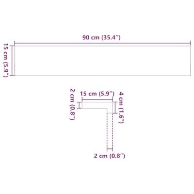 Vensterbanken 2 st onbehandeld 90x15x2 cm massief eikenhout