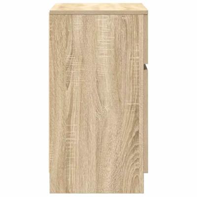 Nachtkastjes 2 st 39x35x65 cm bewerkt hout sonoma eikenkleurig