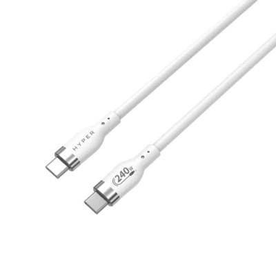 Hyper HyperJuice silicone USB-C to USB-C cable (1m/240W) - White Hyper HyperJuice silicone USB-C to USB-C cable (1m/240W) - White