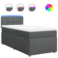 Boxspring met matras stof donkergrijs 180x200 cm - thumbnail