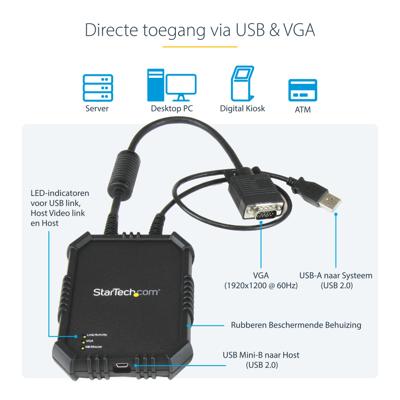 .com USB 2.0 KVM console - draagbare laptop Crash cart adapter met bestandsoverdracht & video-opname - KVM-schakelaar - 1 x KVM port(s) - 1 lokale gebruiker - desktop