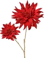 Everlands kunsttak dahlia 75cm rood - thumbnail