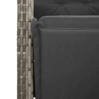 9-delige Tuinset met kussens poly rattan grijs - thumbnail