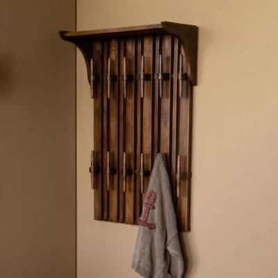 Dutchbone Kapstok 'Jakub' Met 12 haken, Mangohout, kleur Bruin