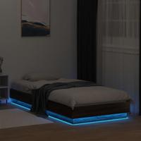 Bedframe met LED-verlichting bruin eikenkleurig 100x200 cm - thumbnail