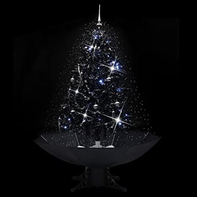 VidaXL Kerstboom sneeuwend met paraplubasis 140 cm pvc zwart
