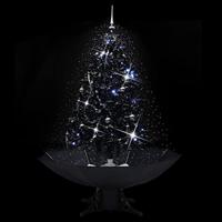 VidaXL Kerstboom sneeuwend met paraplubasis 140 cm pvc zwart - thumbnail