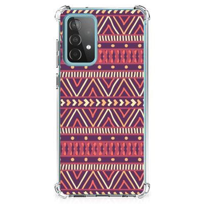 Samsung Galaxy A52 4G/5G Doorzichtige Silicone Hoesje Aztec Paars Samsung Galaxy A52 4G/5G Doorzichtige Silicone Hoesje Aztec Paars
