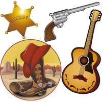 4-delige Western decoratieset - thumbnail