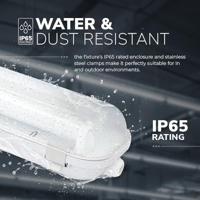 LED TL armatuur 60cm dubbel - T8 (G13) - 18 Watt 1980 lumen (110lm/W) - 3000K warm wit (830) - Koppelbaar - Flikkervrij - IP65 Waterdicht - LED TL Lamp - thumbnail