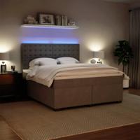 Boxspring met matras fluweel lichtgrijs 200x200 cm - thumbnail