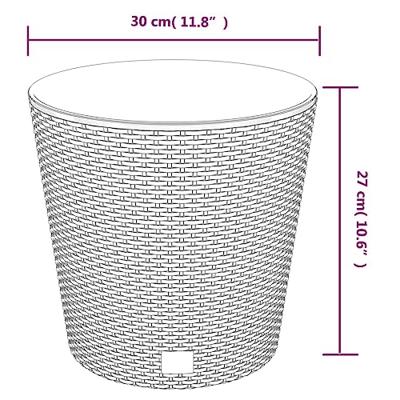 Plantenbak uitneembare bak rattan-look 15/15,3 L PP antraciet