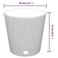 VidaXL Plantenbak uitneembare bak rattan-look 15/15,3 l pp antraciet - thumbnail