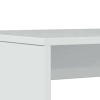 3-delige Eettafel en bankenset bewerkt hout hoogglans wit - thumbnail