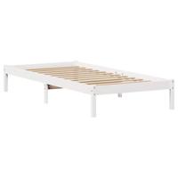 Bed met boekenkast zonder matras grenenhout wit 90x190 cm - thumbnail