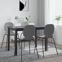 Eettafel 114x71x75 cm massief rubberwood zwart - thumbnail