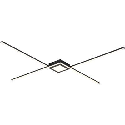 LED Plafondlamp - Plafondverlichting - Trion Oxi - Warm Wit 3000K - Dimbaar - Rechthoek - Mat Antraciet - Aluminium