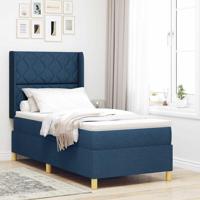 Boxspringbed met matras en LED stof blauw 100x200 cm - thumbnail