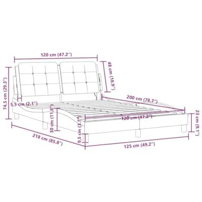Bedframe met LED-verlichting kunstleer wit 120x200 cm