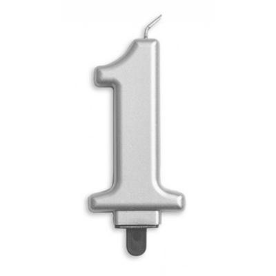 Kaars 1 jaar zilverkleurig luxe Kaars 1 jaar zilverkleurig luxe