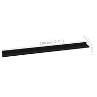 Wandschappen 2 st 100x9x3 cm zwart - thumbnail