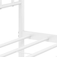 Bedframe met hoofdbord metaal wit 150x200 cm - thumbnail