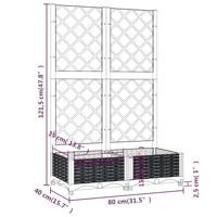 Plantenbak met latwerk 80x40x121,5 cm polypropeen donkergrijs - thumbnail