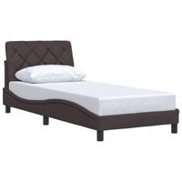 Bedframe zonder matras 80x200 cm stof donkerbruin - thumbnail