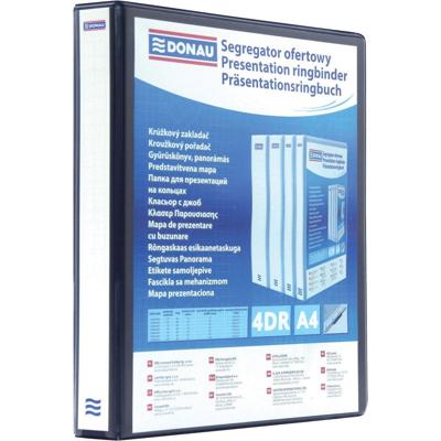 DONAU personaliseerbare ringmap, PP, ft A4, 4 D-ringen van 30 mm, zwart DONAU personaliseerbare ringmap, PP, ft A4, 4 D-ringen van 30 mm, zwart