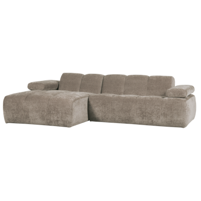 WOOOD Mojo chaise longue bank links ribstof donkerzand