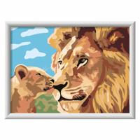Ravensburger CreArt Schilderen op Nummer Leeuw met Baby - thumbnail
