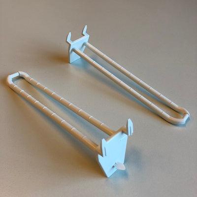 Kartonhaak dubbel 125mm wit kunststof Kartonhaak dubbel 125mm wit kunststof