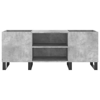 Platenkast 121x38x48 cm bewerkt hout betongrijs - thumbnail