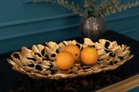 Decoratieve kom GINKGO LEAFS 40cm goud handgemaakt metaal - 41795 - thumbnail