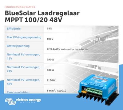 Victron Energy BlueSolar Laadregelaar voor zonne-energie MPPT 12 V, 24 V, 48 V 20 A Victron Energy BlueSolar Laadregelaar voor zonne-energie MPPT 12 V, 24 V, 48 V 20 A